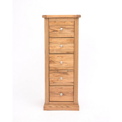 Cabinet Bits Salerno 5 Drawer Narrow Chest Of Drawers Chrome Knob from B&Q