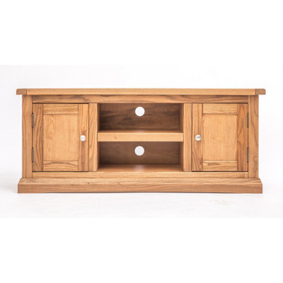 B&Q -  Salerno Light Wood 2 Door Tv Cabinet Chrome Knob