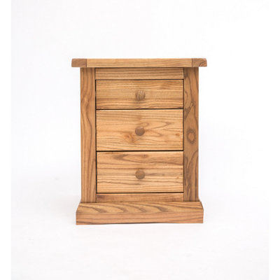 Cabinet Bits Salerno 3 Drawer Bedside Table Wood Knob from B&Q