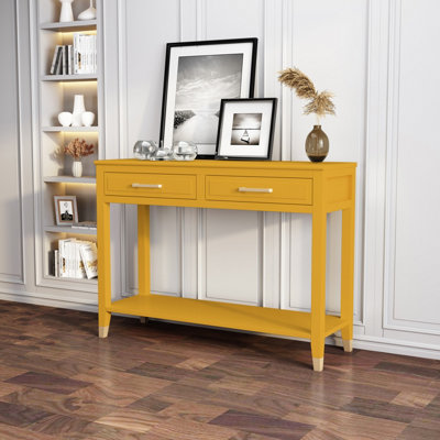 Cabinet Bits Palazzi 2 Drawer Console Table Mustard from B&Q