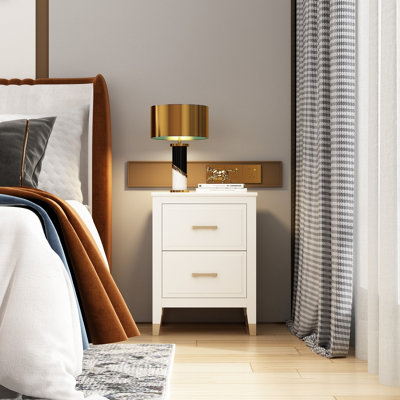 Cabinet Bits Palazzi 2 Drawer Bedside Table White