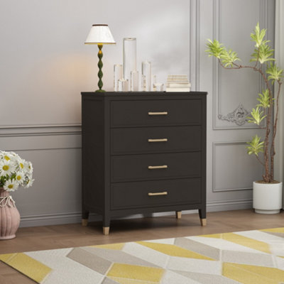 B&Q Palazzi 4 Drawer Chest Of Drawers Black