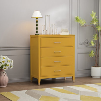 B&Q Palazzi 4 Drawer Chest Of Drawers Mustard
