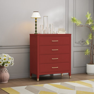 B&Q Palazzi 4 Drawer Chest Of Drawers Red