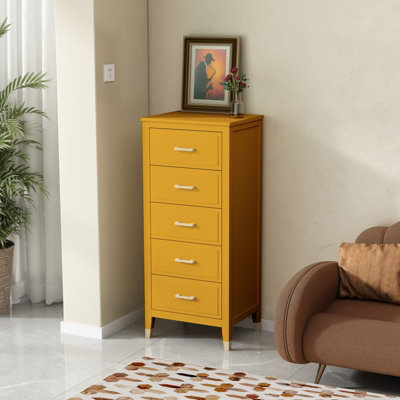 Palazzi 5 Drawer Narrow Chest Of Drawers Mustard from B&Q