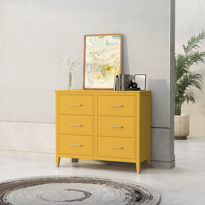B&Q Palazzi 6 Drawer Chest Of Drawers Mustard
