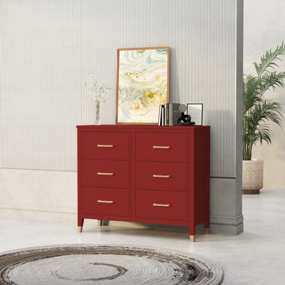 B&Q Palazzi 6 Drawer Chest Of Drawers Red
