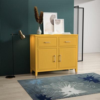 Cabinet Bits Palazzi 2 Door 2 Drawer Sideboard Mustard