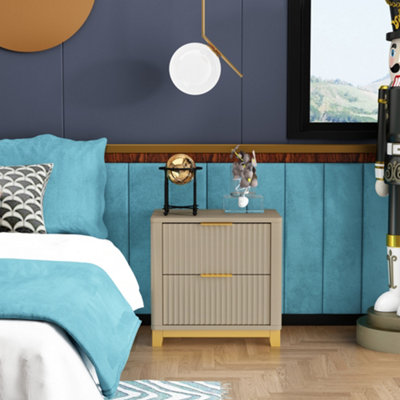 B&Q -  Molino 2 Drawer Clay Bedside Table