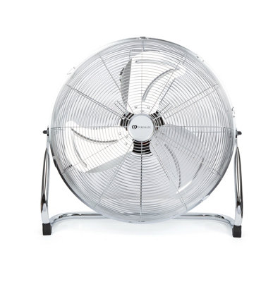 PureMate 20 Inch Chrome Gym Floor Fan With 3 Speed Settings from B&Q