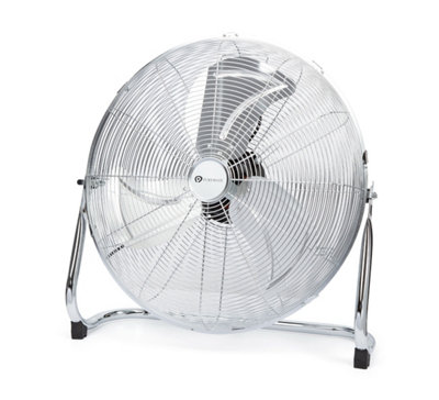 PureMate 14 Inch Chrome Gym Floor Fan With 3 Speed Settings from B&Q