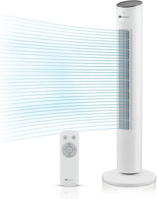 Puremate 43-Inch Oscillating Tower FanWhite from B&Q