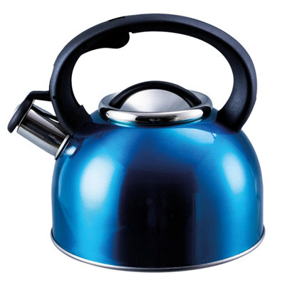 Liberty Leisure Whistling Kettle 2.5L Blue Stainless Steel Camping Motorhome Van - Image 5