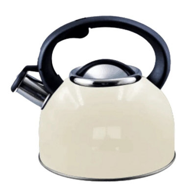 Liberty Leisure Whistling Kettle 2.5L Cream Stainless Steel Camping Motorhome - Image 5
