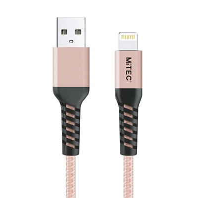 Mitec Usb ALightning Non-Biodegradable Charging Cable1MRose Gold from B&Q