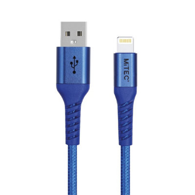 Mitec Style Mipower Mfi Certified Lightning To Usb-A Braided Cable1MBlue from B&Q