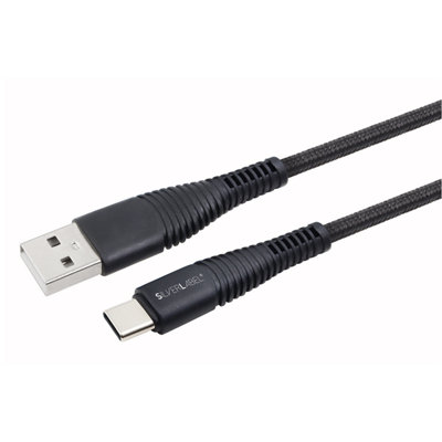 Silverlabel Black Usb-A To Usb-C Braided Cable 2M B&Q