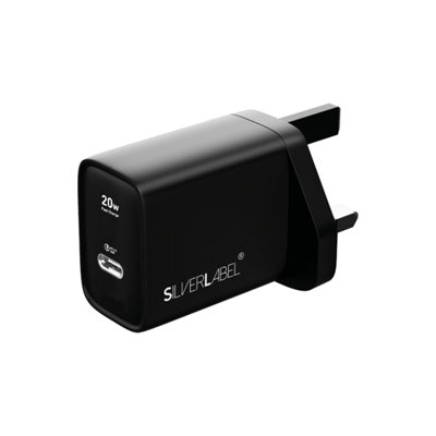 Silverlabel 20W Pd Mains Charger Black from B&Q