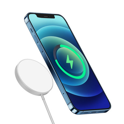 B&Q -  Magnetic Wireless Charger In White For Magsafe-Enabled Devices