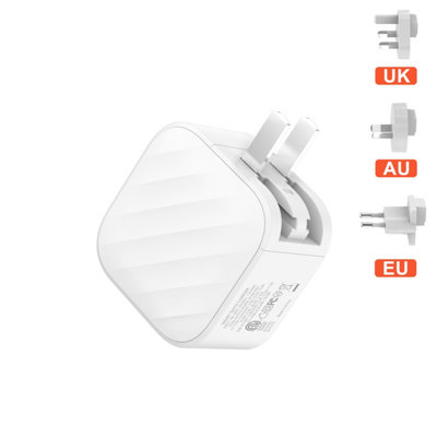 SilverLabel 45W USB-C & USB-A Travel Wall Charger - White - Image 3