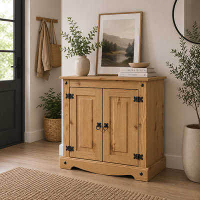 B&Q -  Corona Sideboard 2 Door Cupboard Solid Mexican Pine