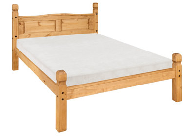 Mews Corona Double Bed Frame Low Foot End 4Ft6 Solid Mexican Pine Bedroom