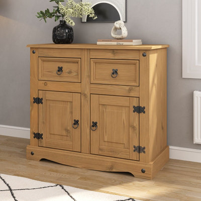 Mews Corona Sideboard 2 Door 2 Drawer Mexican Solid Pine Wood from B&Q