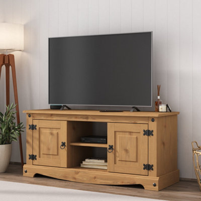 Mews Corona Tv Stand 2 Door Flat Screen Television Unit Mexican Solid Pine from B&Q
