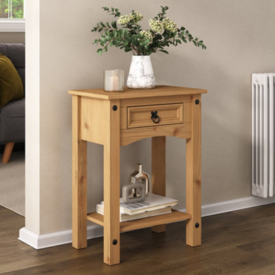B&Q -  Corona Console Table 1 Drawer Mexican Solid Pine Hall End
