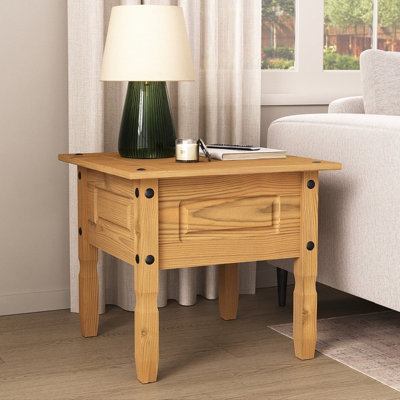 Mews Corona Lamp Side Table Mexican Solid Pine End Occasional Tables from B&Q