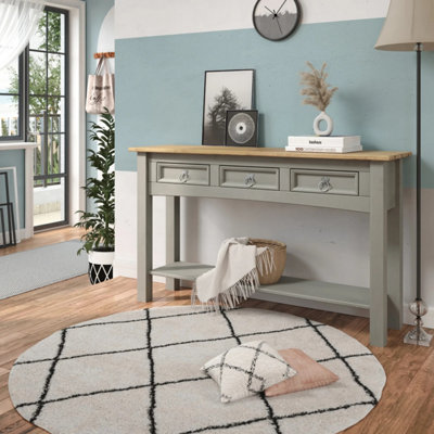 Mews Corona Grey 3 Drawer Console Table - Image 3