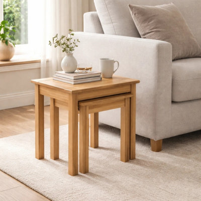 Mews Panama Nest Of Tables Country House Solid Pine Wood Light Fiesta Wax from B&Q