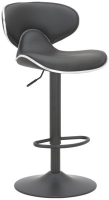 Lamboro Carcaso Single Kitchen Bar Stool, Matt Footrest, Height Adjustable Swivel Gas Lift, Breakfast Bar & Home Barstool, Black