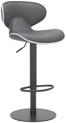 B&Q -  Carcaso Deluxe Single Kitchen Bar StoolMatt Black FootrestSwivel Gas LiftBreakfast Bar & Home BarstoolCharcoal Grey