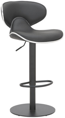 Lamboro Black Carcaso Deluxe Single Kitchen Bar Stool, Matt Footrest, Adjustable Swivel Gas Lift, Breakfast Bar & Home Barstool, 15Kg