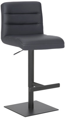 Lamboro Luscious Deluxe Kitchen Bar StoolMatt Black FootrestAdjustable Swivel Gas LiftBreakfast Bar & Home BarstoolCharcoal Grey from B&Q