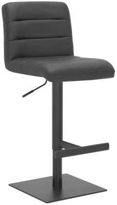 Lamboro Luscious Deluxe Kitchen Bar StoolMatt Black Footrest & BaseAdjustable Swivel Gas LiftBreakfast Bar & Home BarstoolBlack from B&Q