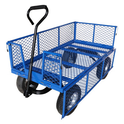 Workhorse Yellow/Black Trucks General Purpose Heavy Duty Platform Truck With Mesh Sides & Base, Puncture-Proof Wheels, Loop Handle, 450Kg
