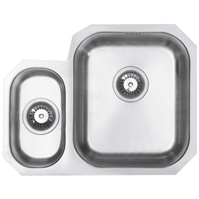 Austen & Co. Capri Stainless Steel Undermount 1.5 Bowl Kitchen SinkRight Hand Main Bowl