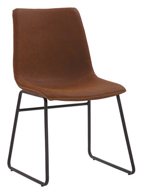 Lamboro Antico Premium Brown Faux-Leather Modern Fixed Height ChairSingle from B&Q
