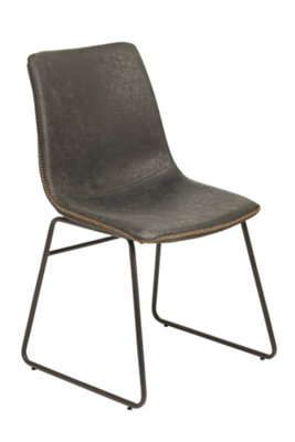 Lamboro Antico Premium Black Faux-Leather Modern Fixed Height ChairSingle from B&Q