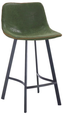 Lamboro Antico Single Kitchen Bar StoolPowder-Coated Stainless Steel Legs With FootrestBreakfast Bar & Home BarstoolSage Green from B&Q