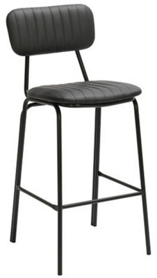 Lamboro Belluno Kitchen Bar Stool With Fixed Height And BackrestBlack from B&Q