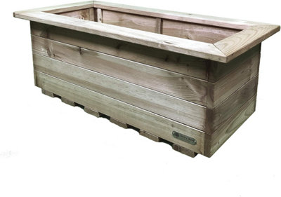 B&Q -  Signature Tanalised Wooden Trough Garden Planter Extra Large