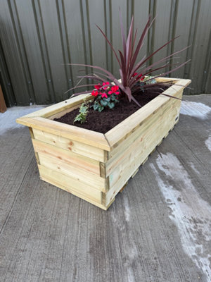 B&Q -  Signature Tanalised Wooden Trough Garden PlanterExtra Large Plus