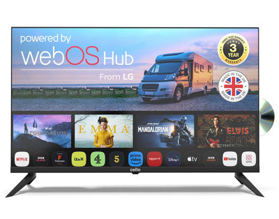 Cello 32 Inch Smart Webos 12-Volt Traveller Tv With Dvd & Frameless Bezel from B&Q