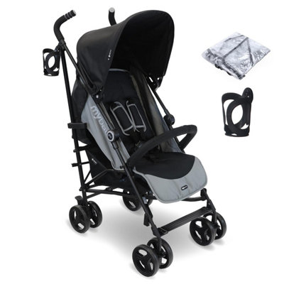 My Babiie Mb02 Plus Lightweight Stroller - Black And Grey - Image 2