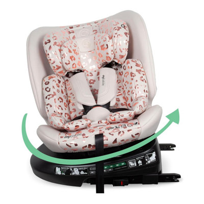 My Babiie MBCS200 Spin R129 Car Seat with Top Tether Birth-12y - Pink Leopard - Image 6