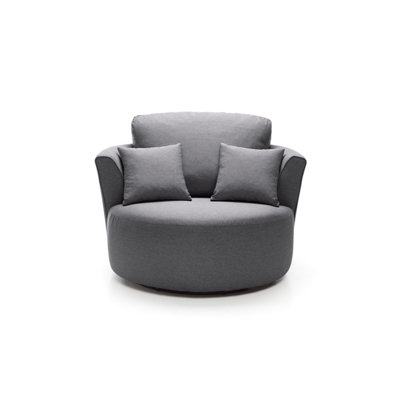 Abakus Direct Darcy Swivel Chair In Dark Grey Linen Fabric from B&Q