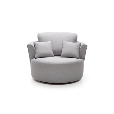 Abakus Direct Darcy Swivel Chair In Light Grey Linen Fabric from B&Q